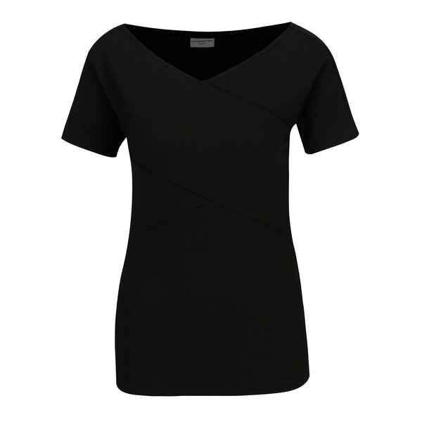 Tricou negru cu cusaturi decorative Jacqueline de Yong Akili