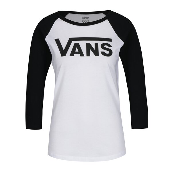 Bluza cu maneci 3/4 raglan negru& alb - Vans Flying