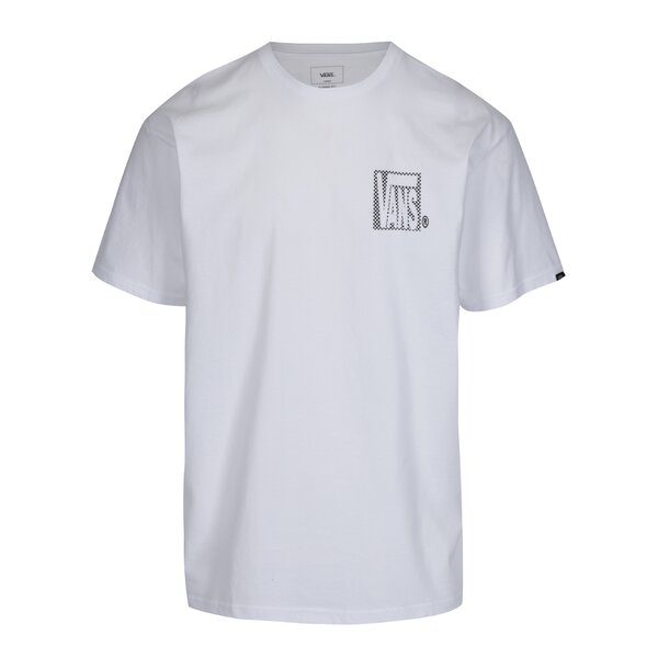 Tricou alb din bumbac cu print si logo pentru barbati - Vans New Checker