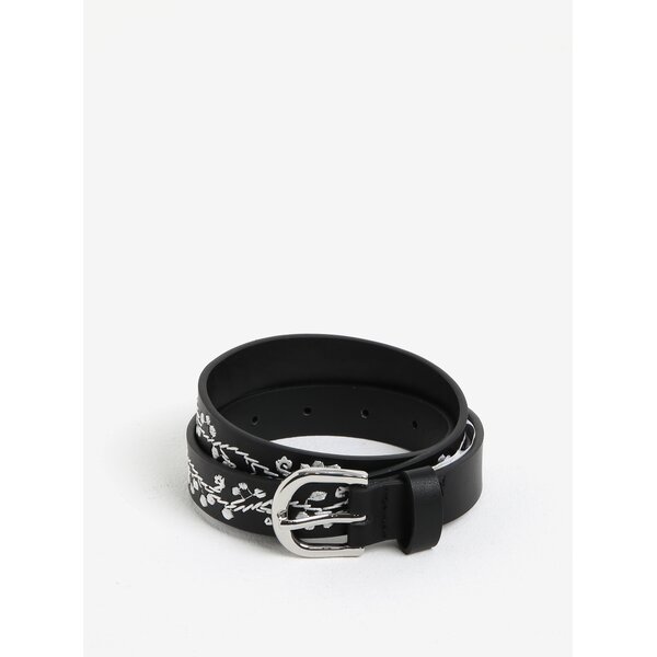 Curea neagra cu broderie Pieces Jessica