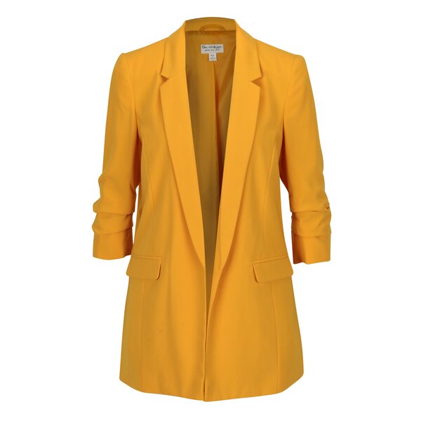 Sacou lung galben cu maneci 3/4 si revere - Miss Selfridge