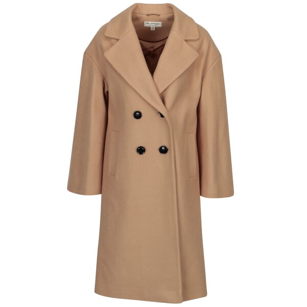 Pardesiu bej din amestec de lana Miss Selfridge