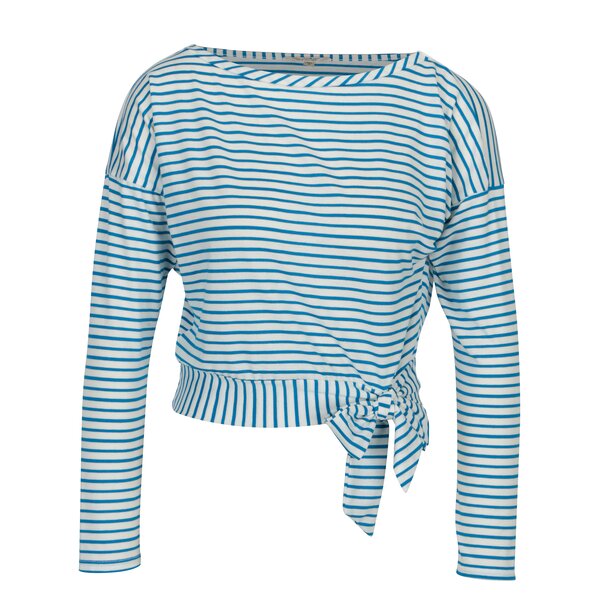 Bluza albastra in dungi cu nod decorativ Miss Selfridge
