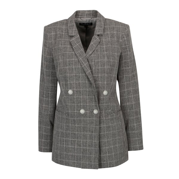 Sacou lung gri in carouri - Miss Selfridge
