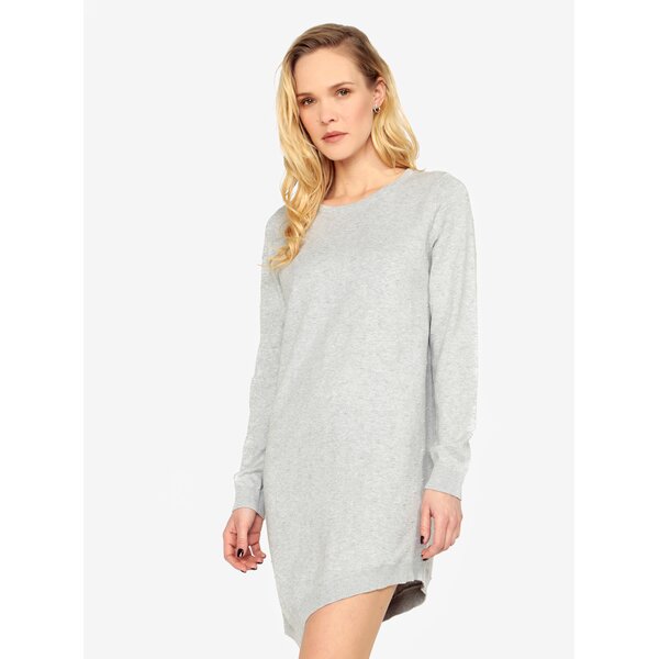 Rochie pulover asimetrica gri deschis cu buline - ONLY Alberte