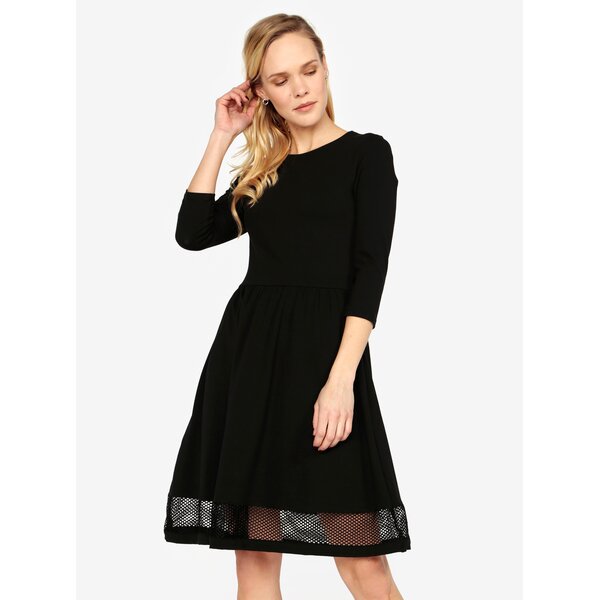 Rochie neagra cu plasa si maneci 3/4 ONLY Xena