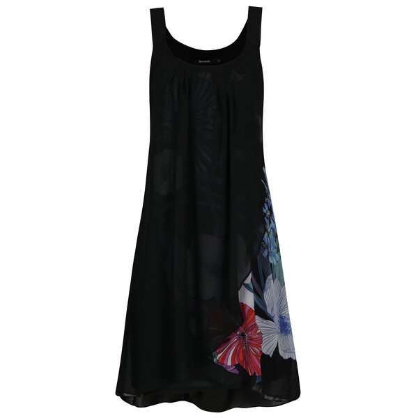 Rochie neagra cu croi suprapus Desigual Godofredo