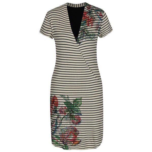 Rochie dreapta tricotata cu dungi Desigual Esmeralda
