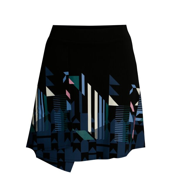 Fusta neagra asimetrica cu print geometric - Desigual Aunice