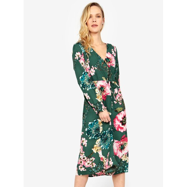 Rochie verde cu print floral ONLY Katehrine