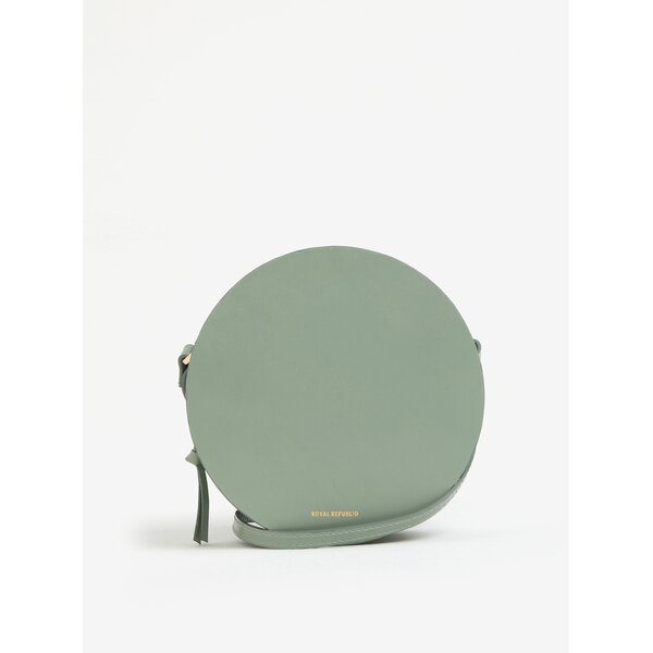 Geanta rotunda crossbody gri verzui din piele - Royal RepubliQ Galax Round