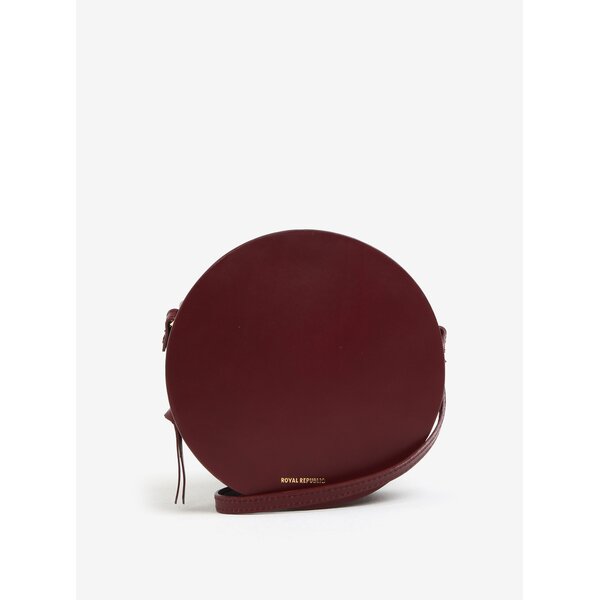 Geanta rotunda crossbody bordo din piele - Royal RepubliQ Galax Round