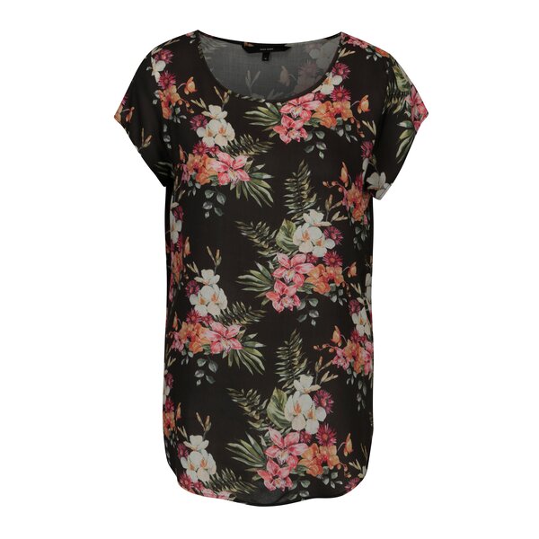 Bluza neagra cu model floral - VERO MODA Boca