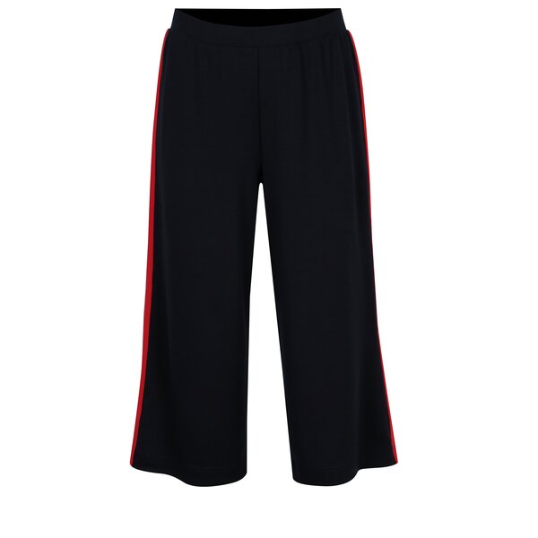 Pantaloni culottes bleumarin cu dunga contrastanta rosie - ONLY Brenda
