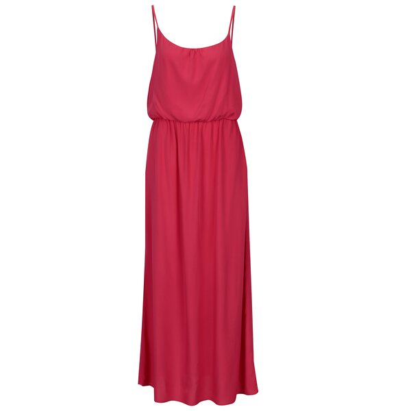 Rochie maxi roz inchis cu bretele subtiri - ONLY Nova