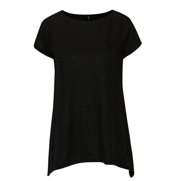 Tricou negru asimetric si translucid - ONLY Uma