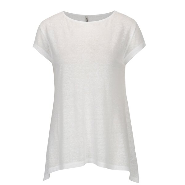 Tricou alb asimetric si translucid - ONLY Uma
