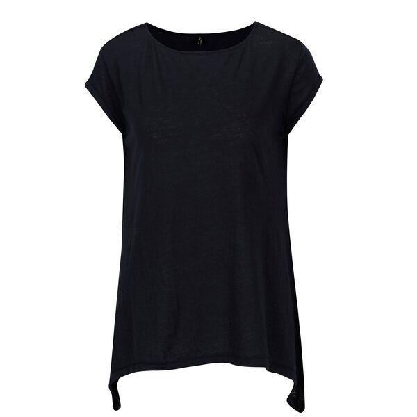 Tricou bleumarin asimetric si translucid - ONLY Uma