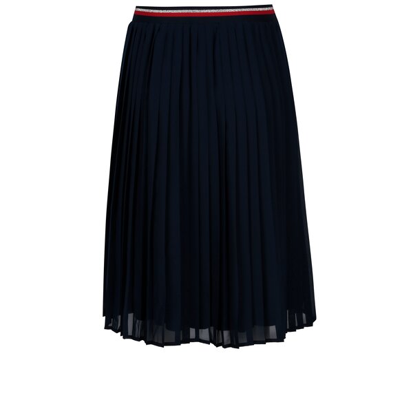 Fusta bleumarin plisata cu talie elastica Broadway Allie