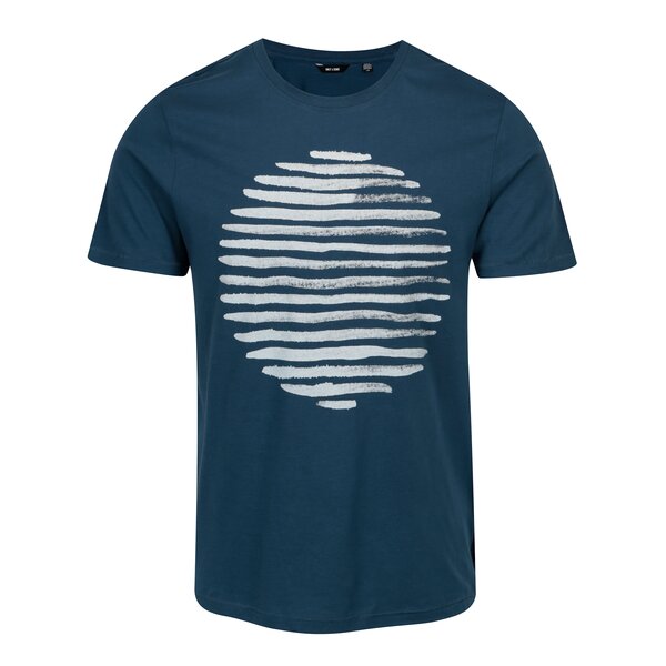 Tricou cu print albastru - ONLY & SONS Baldur