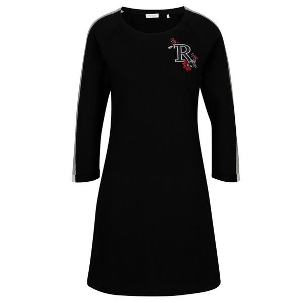 Rochie pulover neagra cu broderie - Rich & Royal