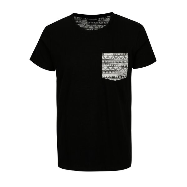 Tricou negru cu buzunar decorativ Broadway Gustafson