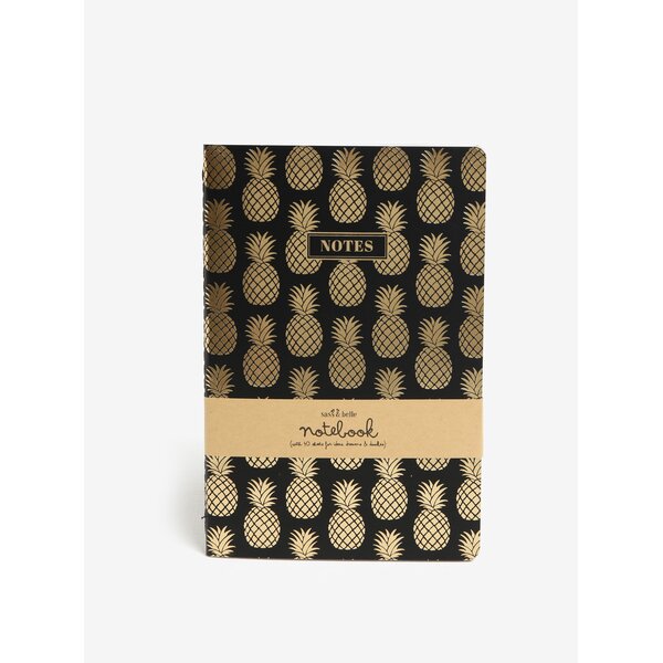 Agenda neagra format A5 dictando cu print - Sass & Belle A5