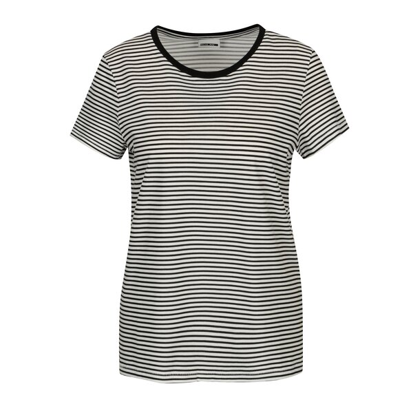 Tricou alb & negru cu print in dungi - Noisy May Shelly