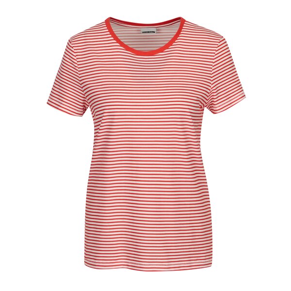 Tricou alb & rosu cu print in dungi - Noisy May Shelly