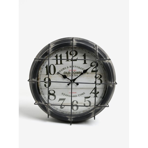 Ceas gri inchis din metal cu aspect retro - Kaemingk