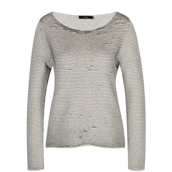 Pulover bleumarin cu dungi crem - VERO MODA Nola