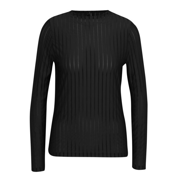 Bluza neagra cu dungi si insertii transparente - VERO MODA Ann