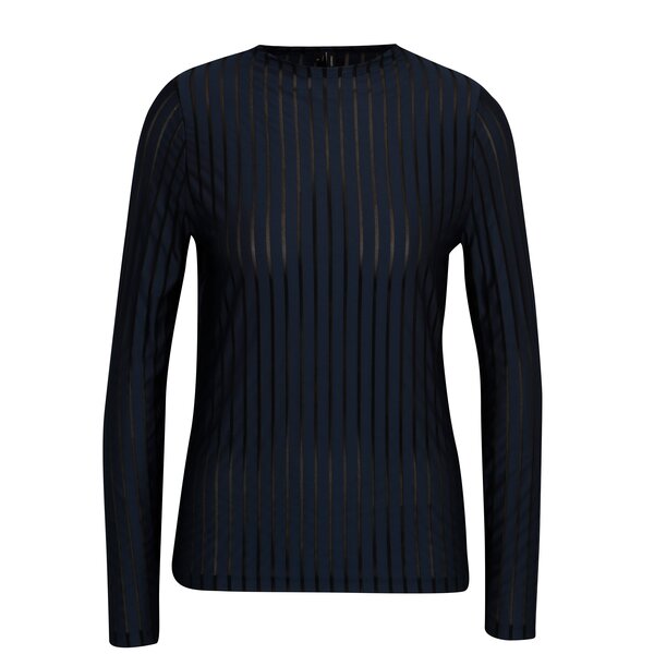 Bluza bleumarin cu dungi si insertii transparente - VERO MODA Ann