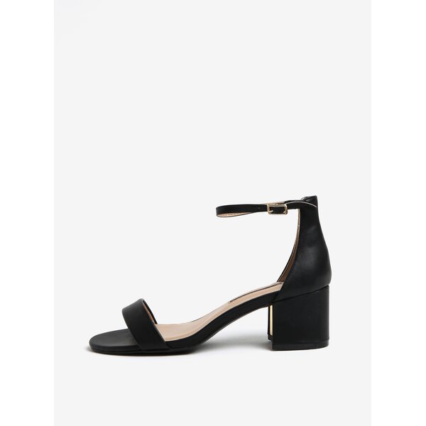 Sandale negre cu toc si calcai acoperit Dorothy Perkins