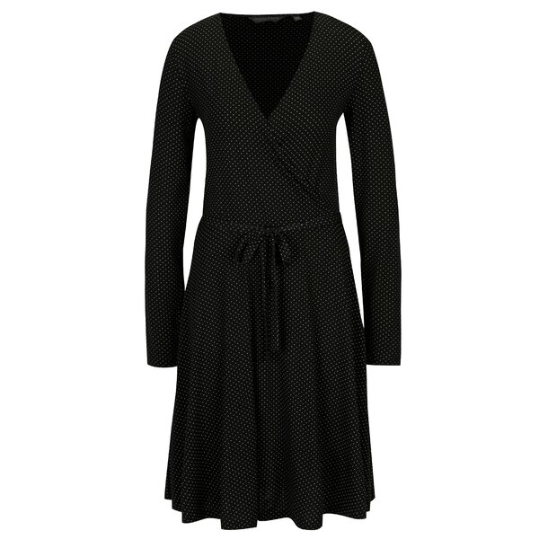 Rochie neagra suprapusa cu buline si cordon - Dorothy Perkins Tall