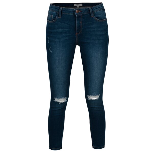 Blugi skinny bleumarin cu aspect deteriorat Dorothy Perkins