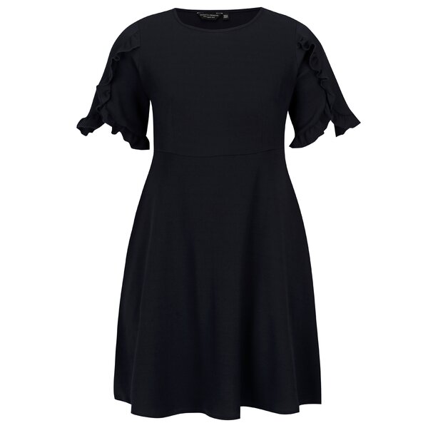 Rochie bleumarin cu volane pe maneci - Dorothy Perkins Curve