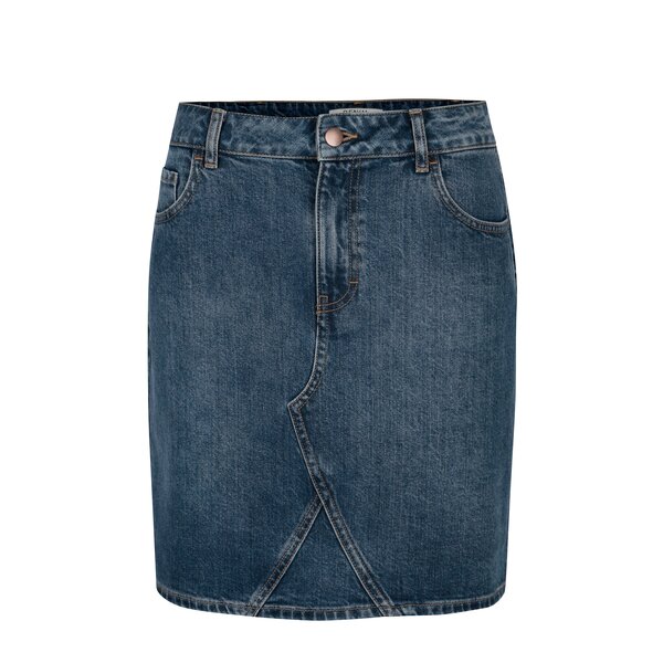 Fusta albastra din denim cu aspect decolorat Dorothy Perkins