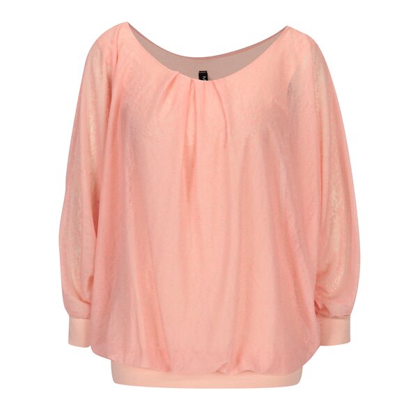 Bluza roz translucida cu maneci balon - Madonna