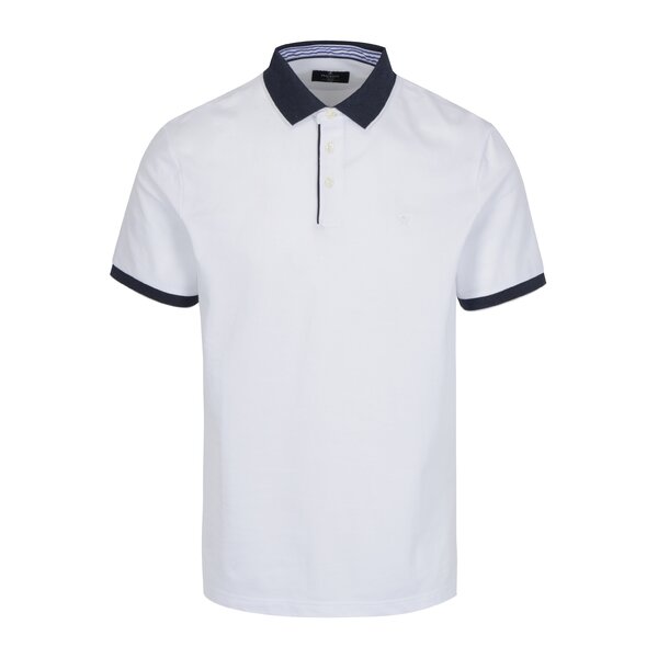 Tricou polo alb - Hackett London Seersucker