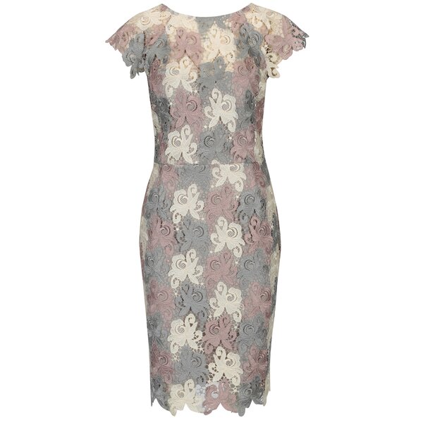 Rochie dreapta multicolora din broderie Paper Dolls