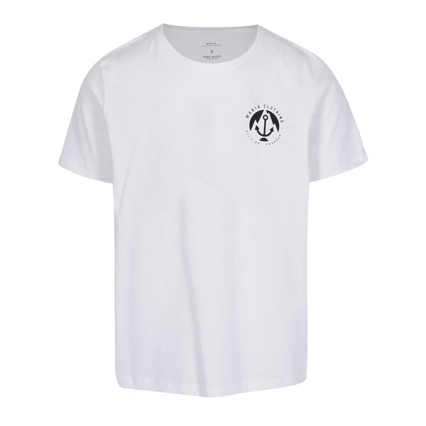 Tricou alb cu print logo - Makia Port