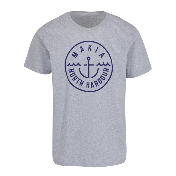 Tricou gri melanj cu print logo - Makia Crown