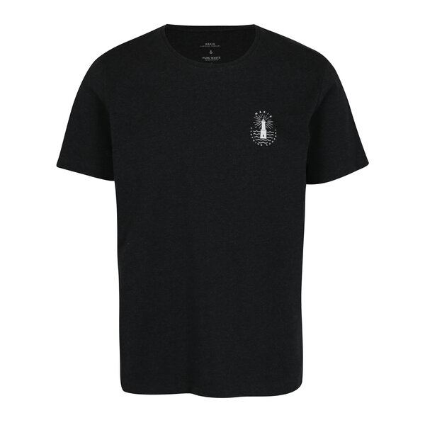 Tricou negru cu print logo - Makia Beam