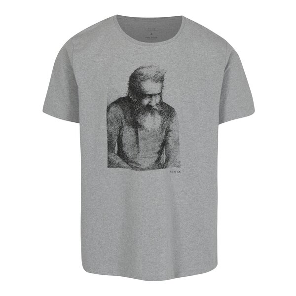 Tricou cu print tip desen gri melanj - Makia Wilhelm