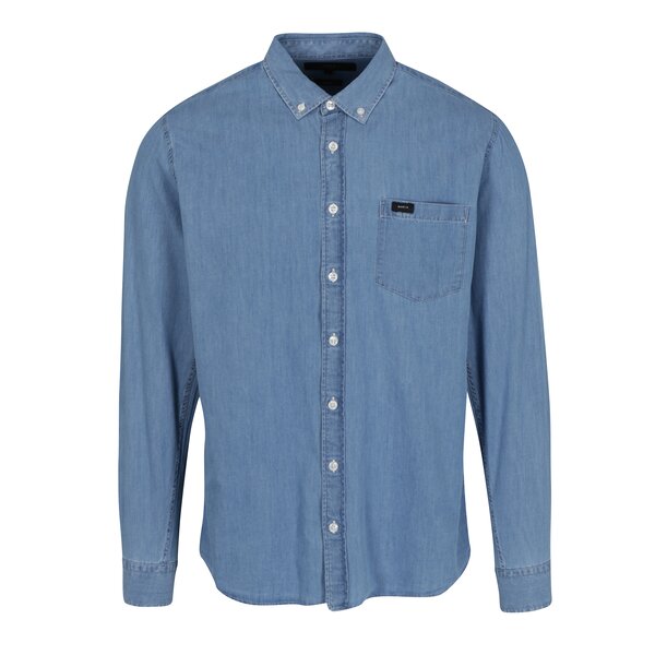 Camasa slim fit albastra din denim - Makia Archipelago