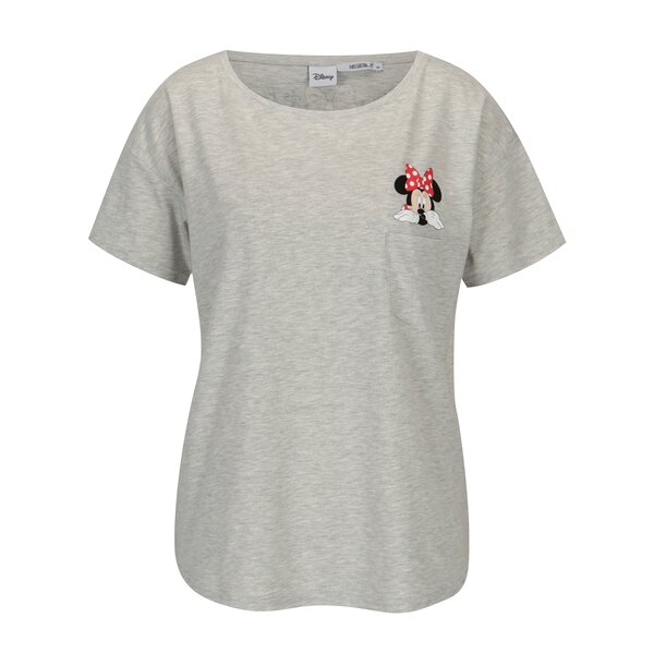 Tricou gri melanj cu buzunar si print Minnie - Haily´s Minnie