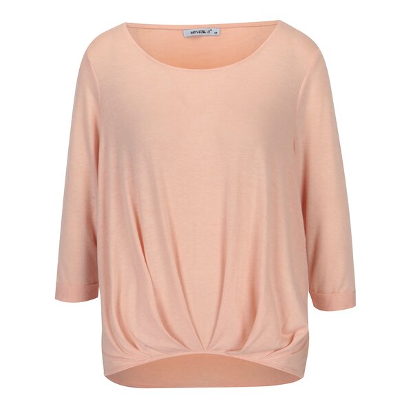 Bluza roz piersica cu pliuri si maneci 3/4 - Haily´s Mara