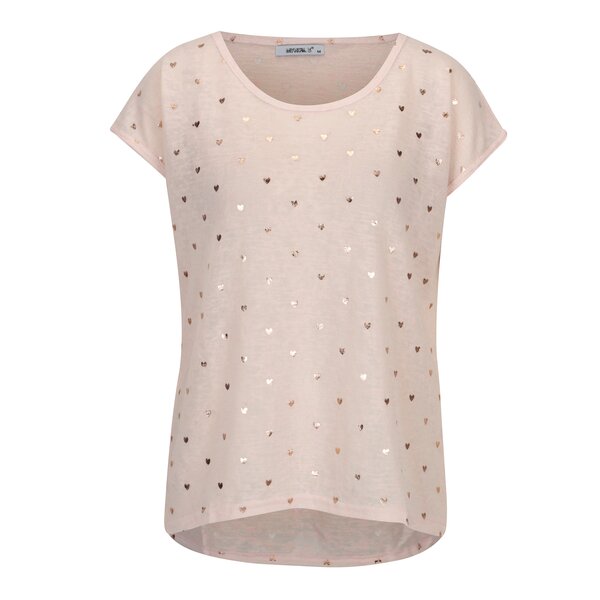 Tricou roz deschis cu print inimi - Haily´s Gini