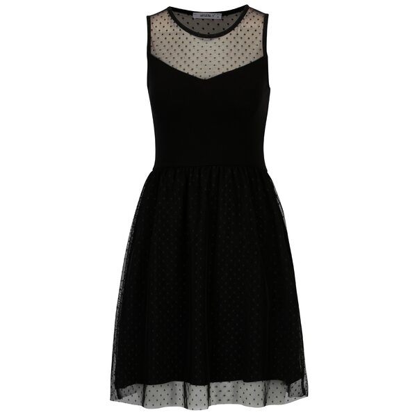 Rochie neagra cu partea de sus translucida - Hailys Elsie